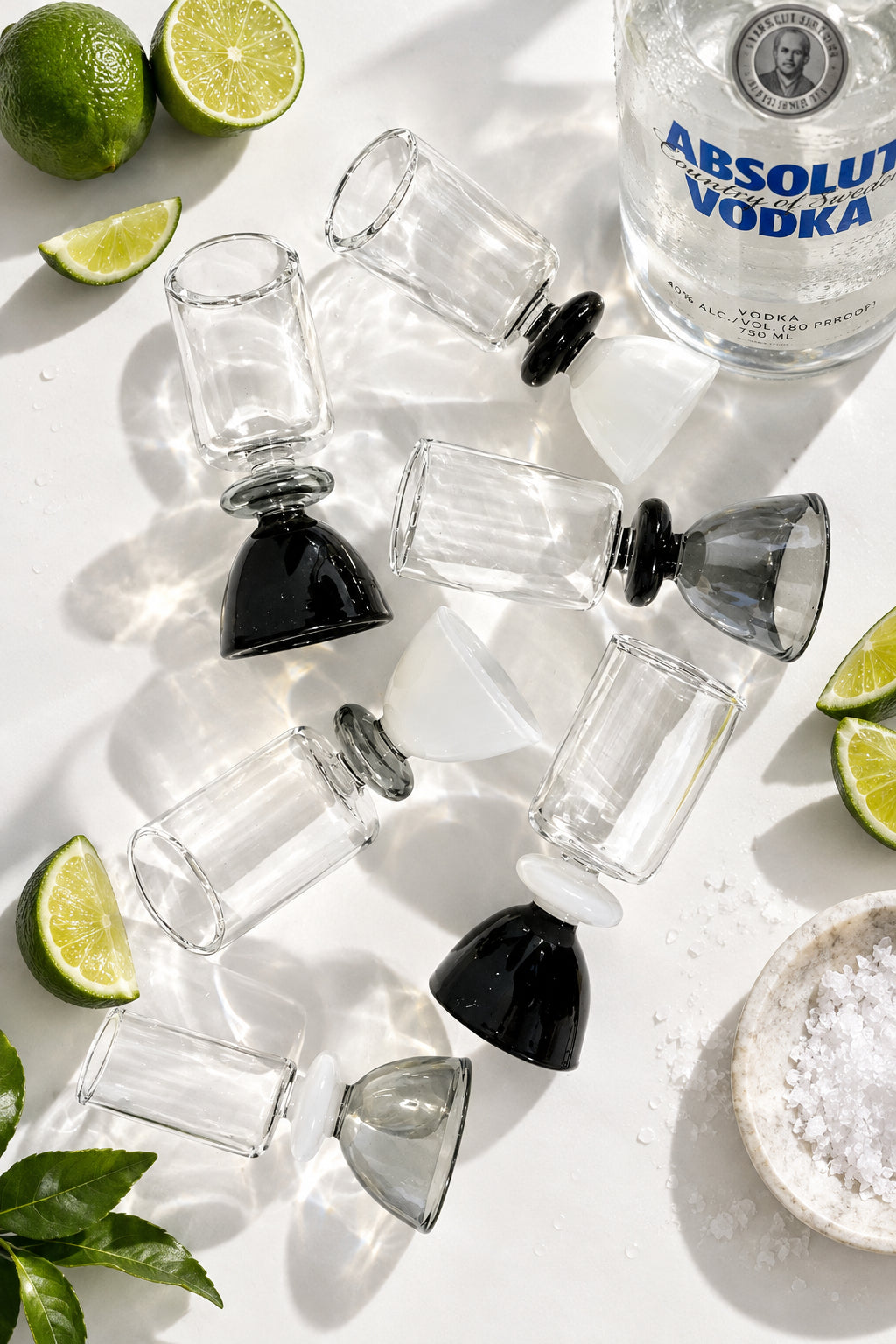*NEW* Black & White Shot Glass Set