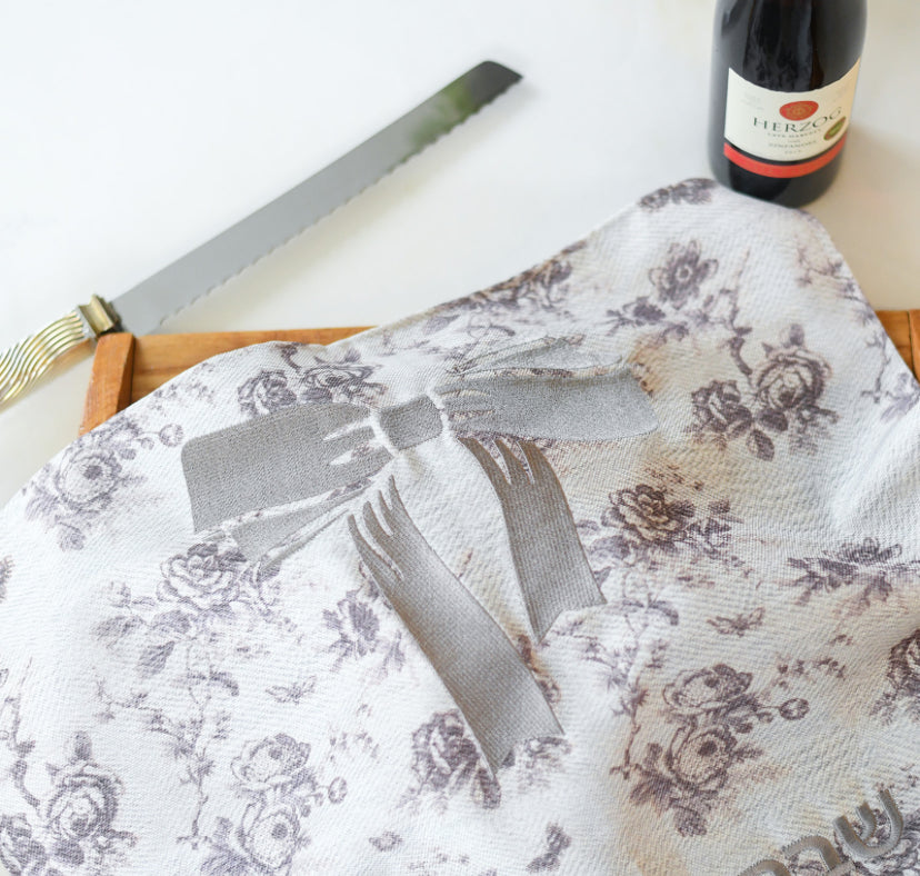 Mauve Floral Bow Challa Cover