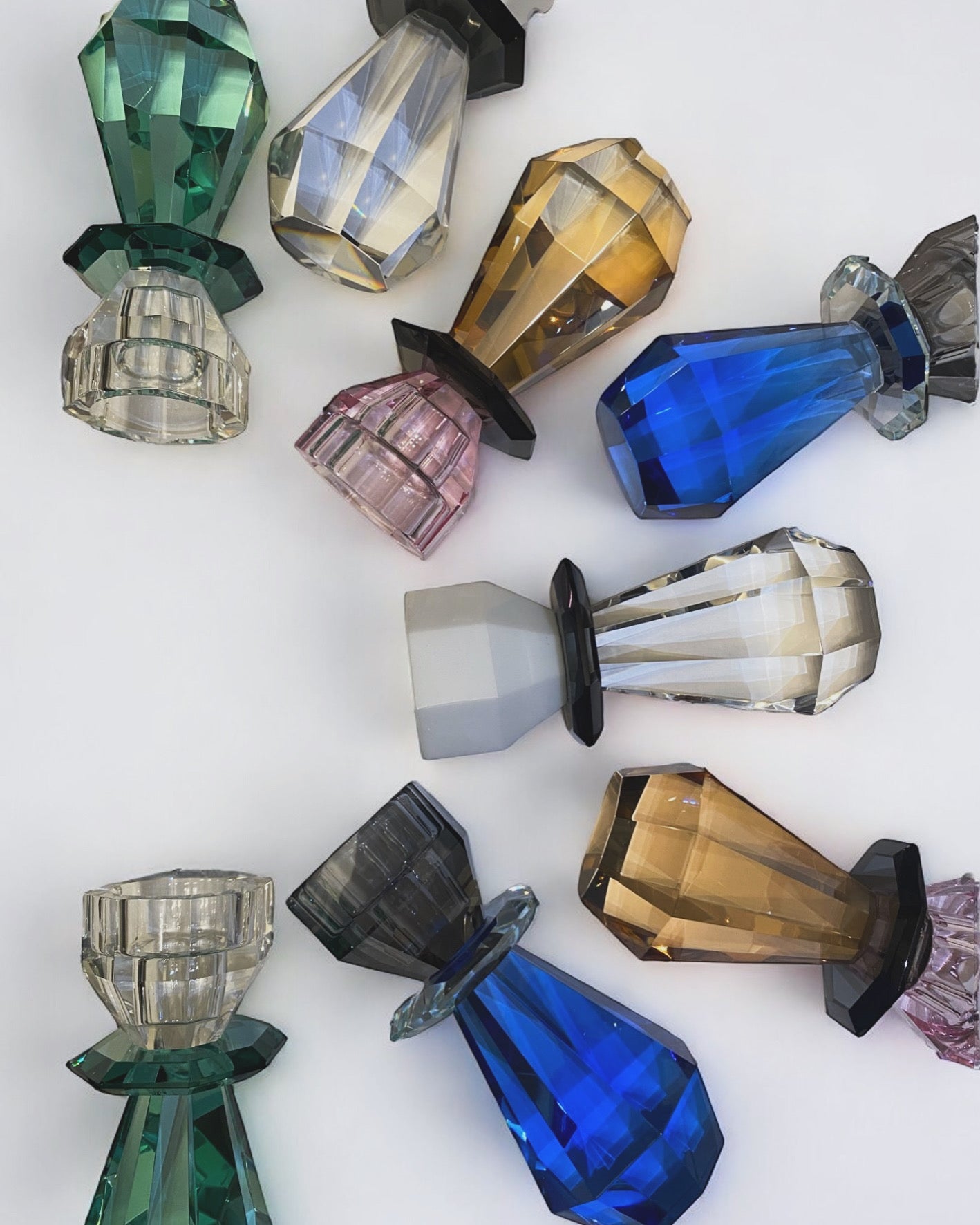 *PRE ORDER* Modern Cut Candle Holder in Pink/Amber