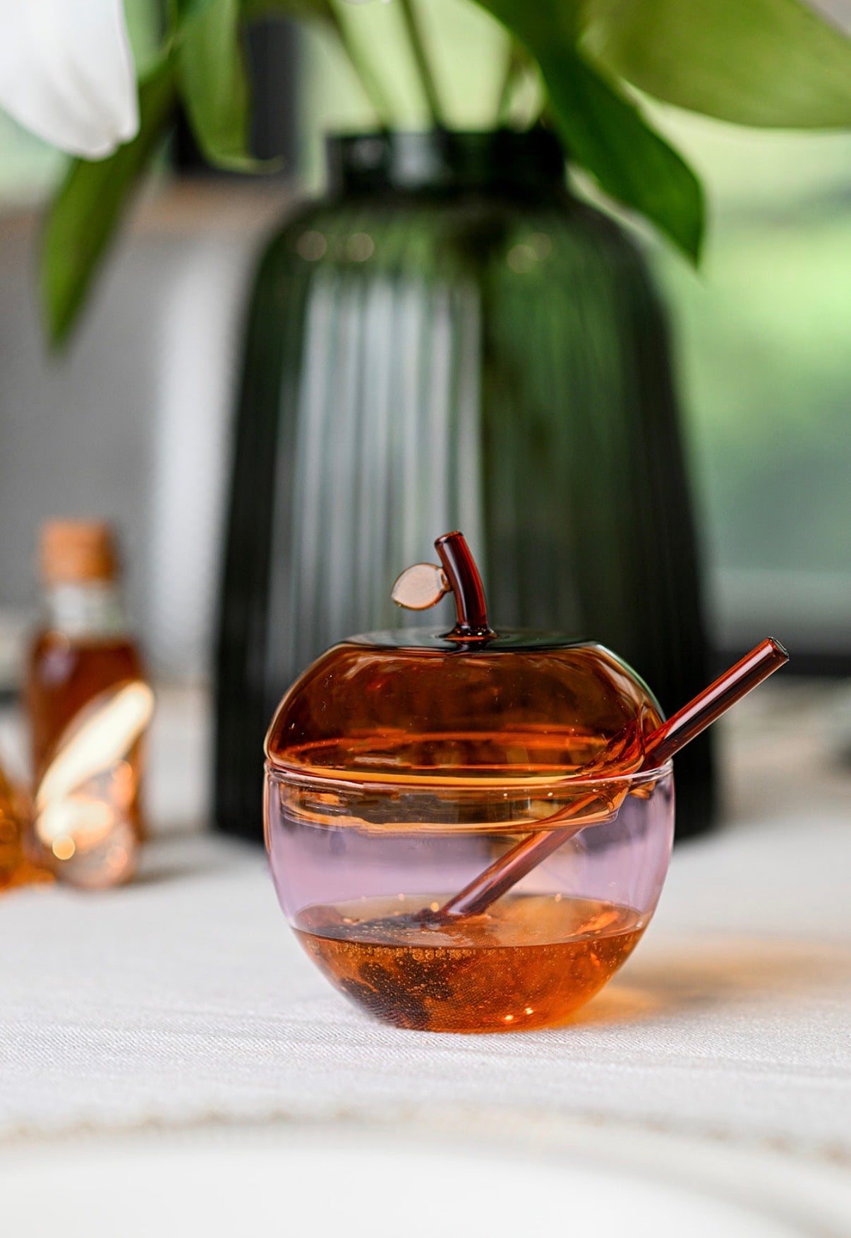 Pink & Amber Large Honey Dish