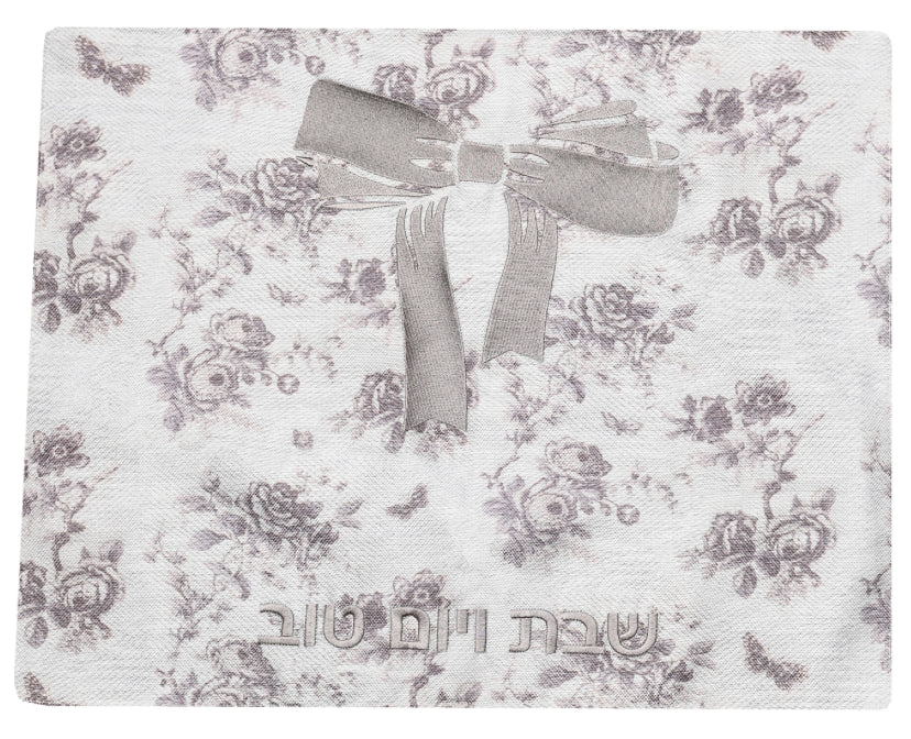 Mauve Floral Bow Challa Cover