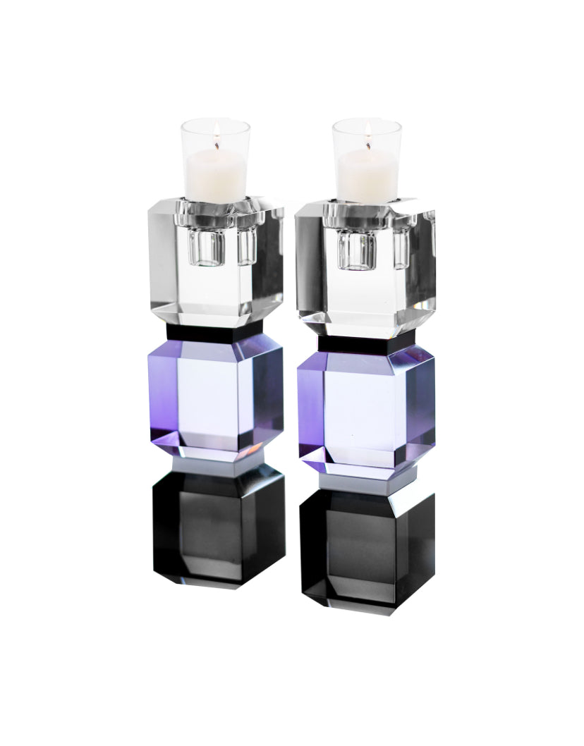 Lavendar Color Black Candle Sticks