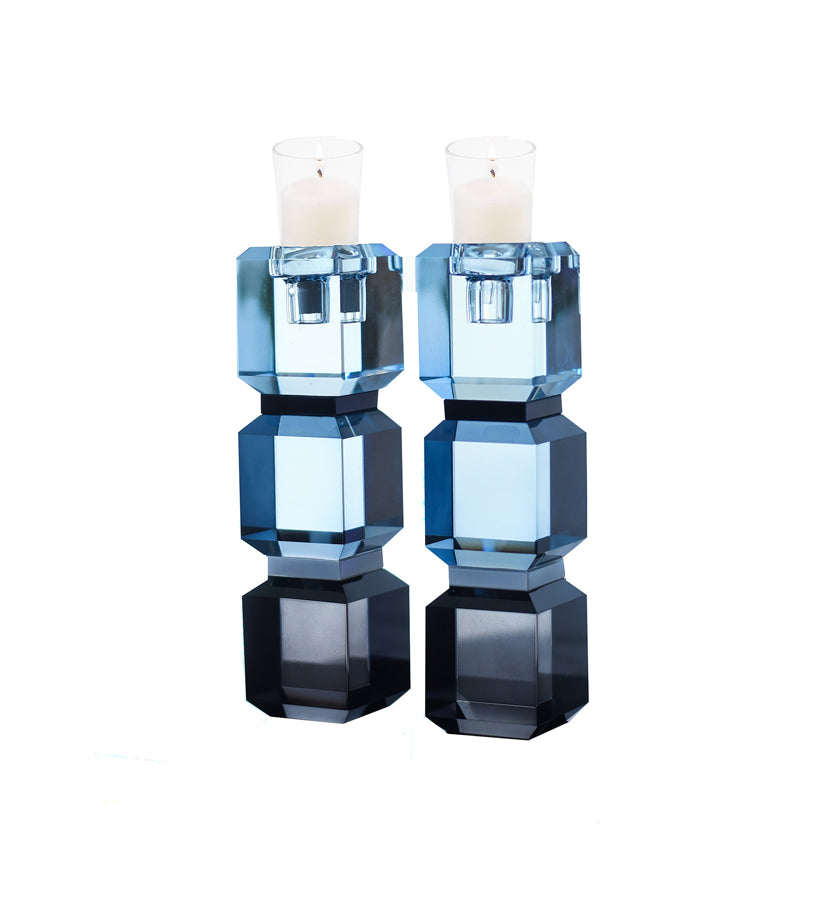 Slate Blue Color Block Candle Sticks