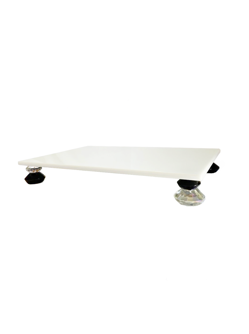White/ Black Diamond Stack Crystal Tray