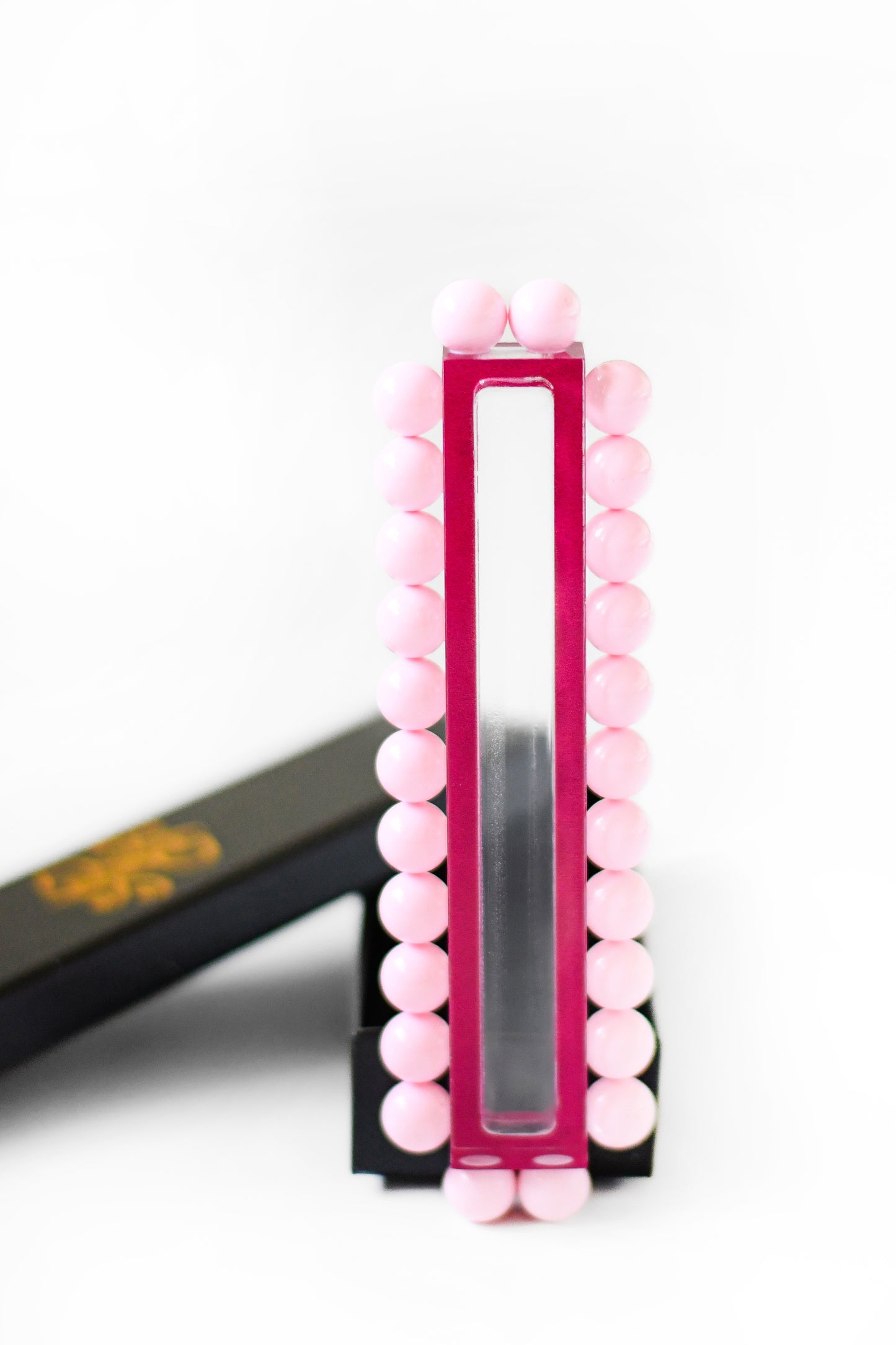 Pink Monochrome Beaded Mezuzah