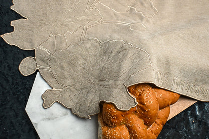 Taupe Flower Embroidered Challa Cover