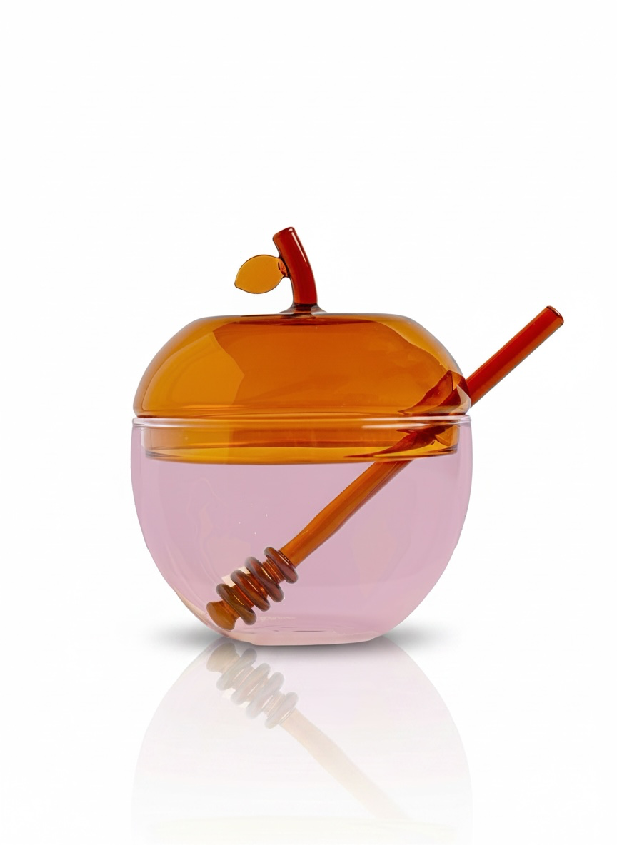 Pink & Amber Large Honey Dish