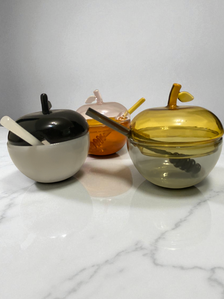 Black & White Honey Dish