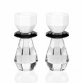 Modern Cut Tealight & Candle Holder in White/Black