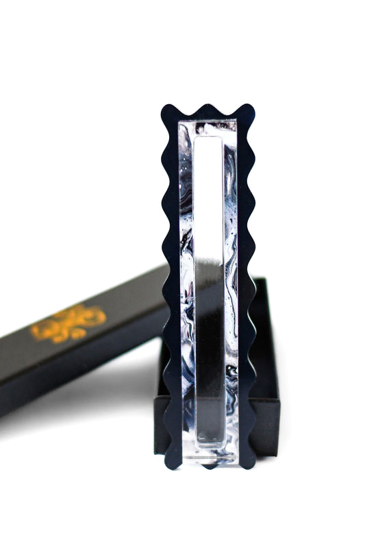 Midnight Marble Scalloped Mezuzah