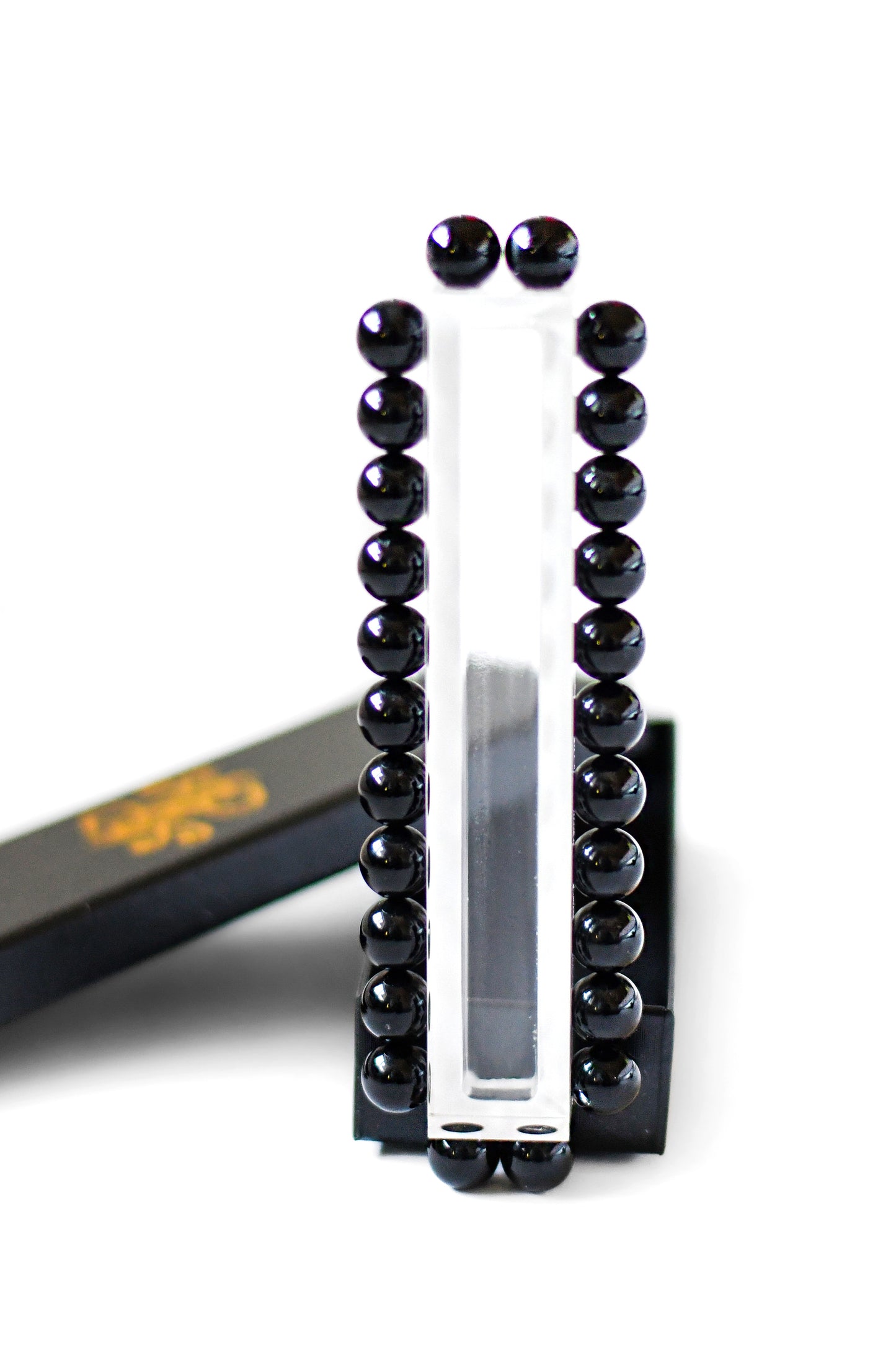 Black & White Beaded Mezuzah