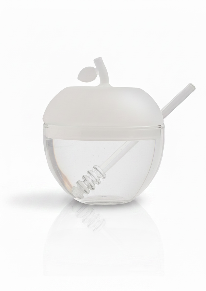 Frosted & Clear Large Honey Dish