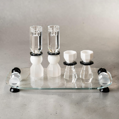 Black and White Crystal Orb Tray