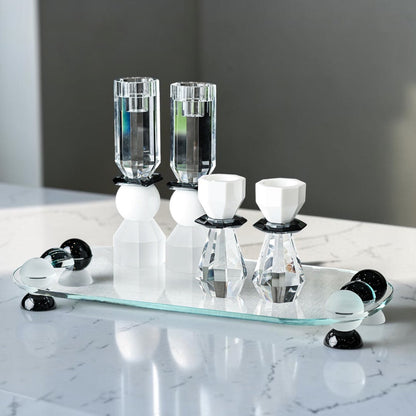 Black and White Crystal Orb Tray