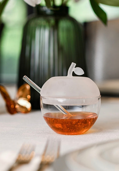 Frosted & Clear Large Honey Dish