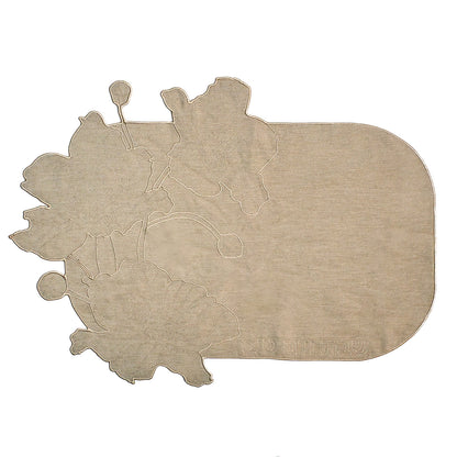 Taupe Flower Embroidered Challa Cover