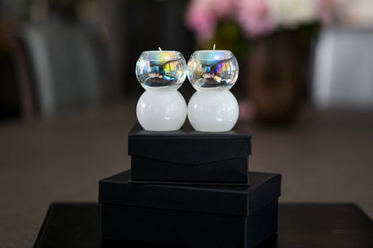 Color Block Bubble Crystal Tealight Holders