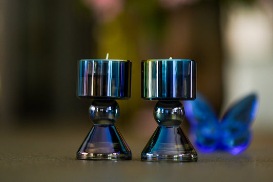 Black Iridescent Tealight Holders