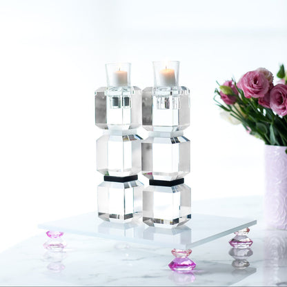 Black and White Color Block Candle Sticks