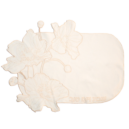 Ivory Flower Embroidered Challa Cover