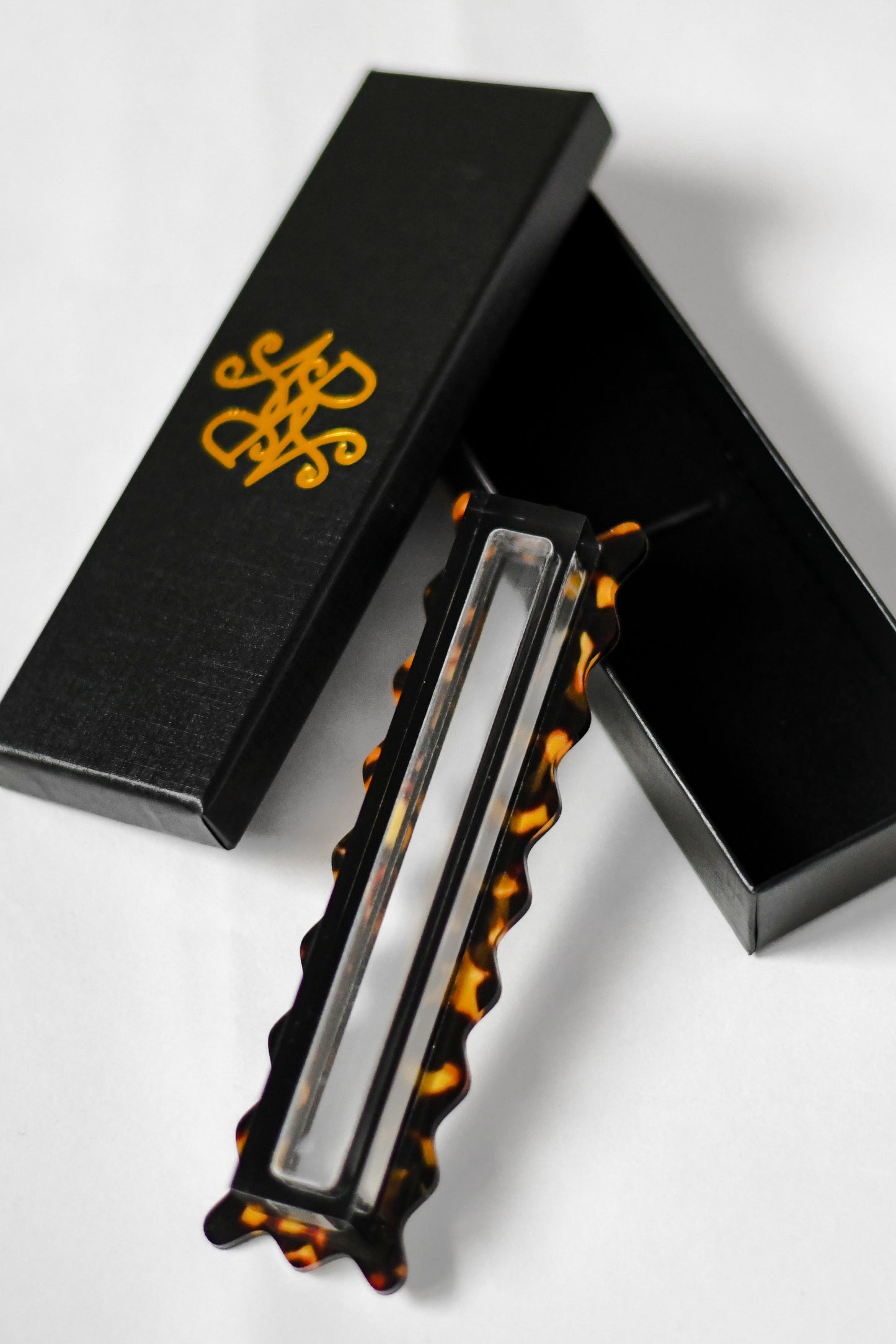 Black Tortoise Scalloped Mezuzah