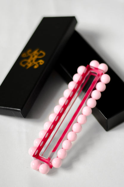 Pink Monochrome Beaded Mezuzah