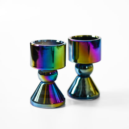 Black Iridescent Tealight Holders