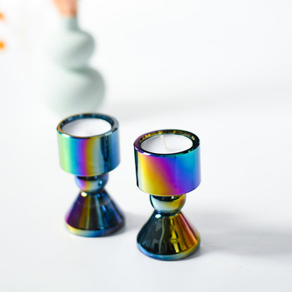 Black Iridescent Tealight Holders