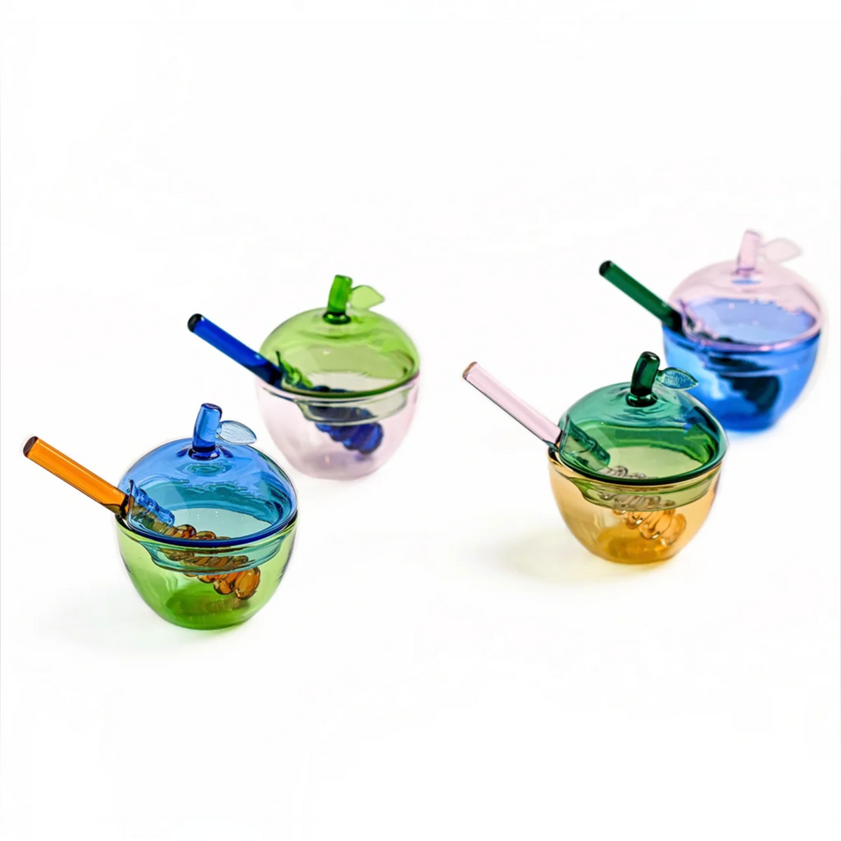 Multicolor Honey Dish Set of 4