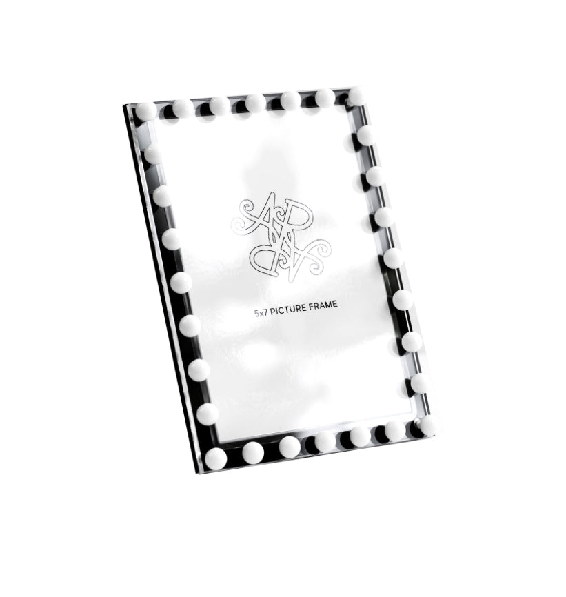 Black & White Beaded Picture Frame