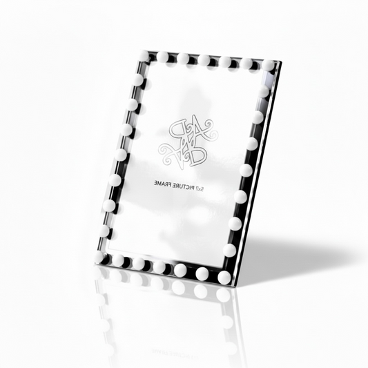 Black & White Beaded Picture Frame