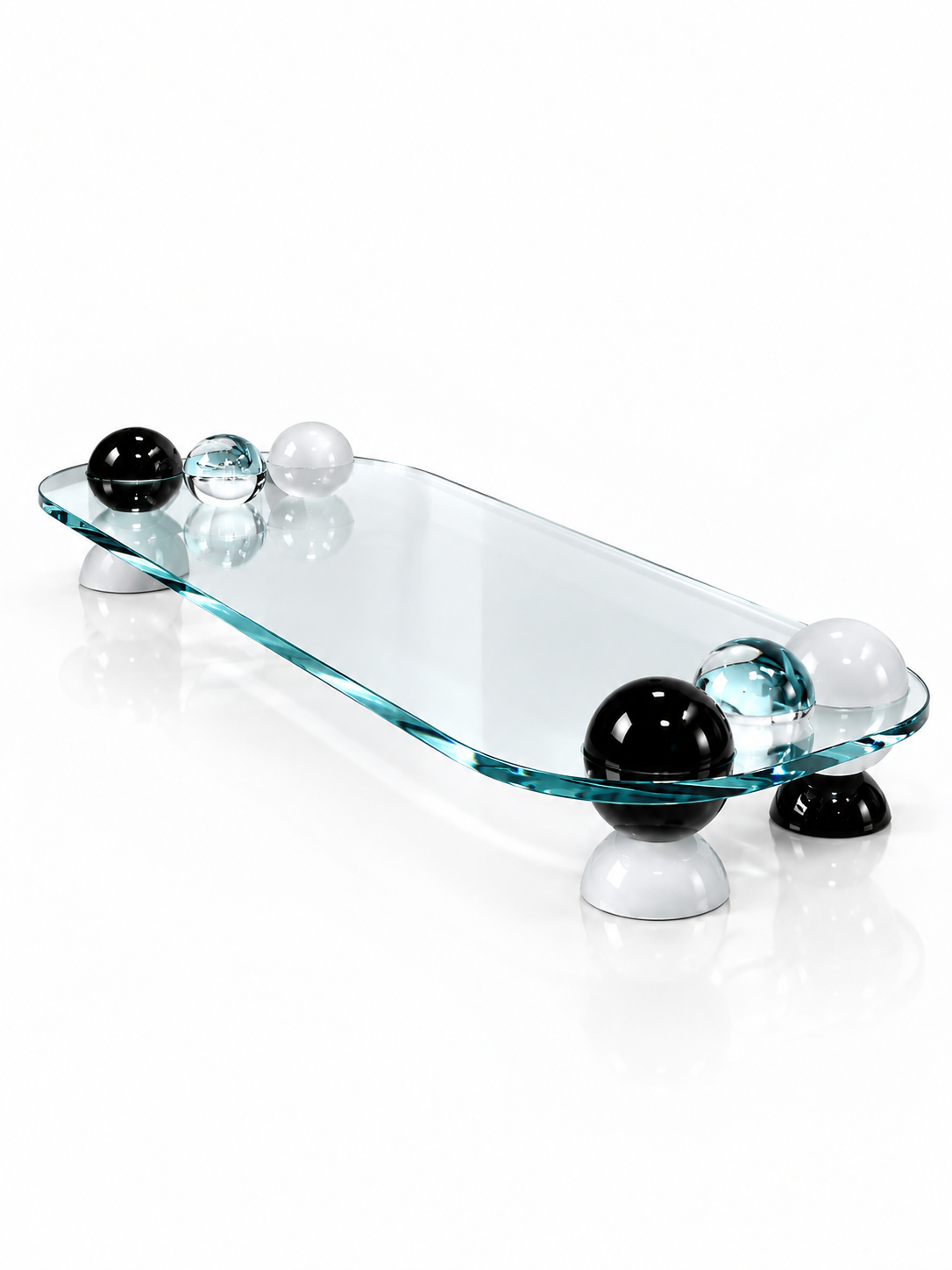 Black and White Crystal Orb Tray