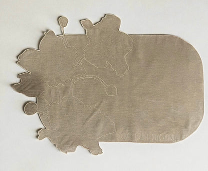 Taupe Flower Embroidered Challa Cover