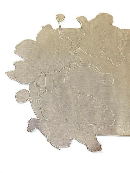 Taupe Flower Embroidered Challa Cover