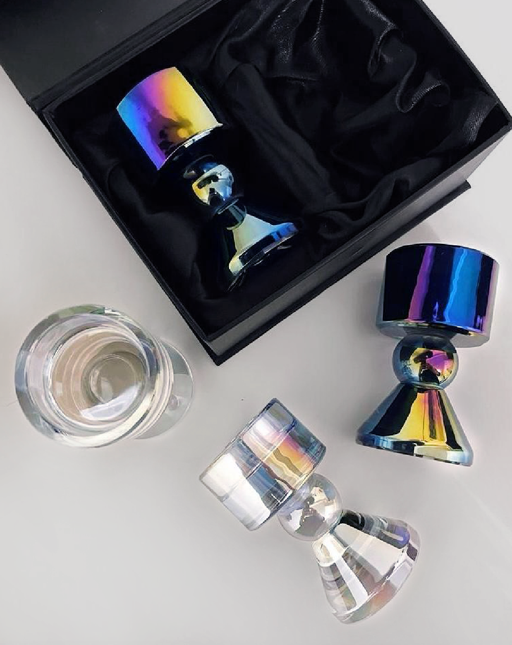 Black Iridescent Tealight Holders